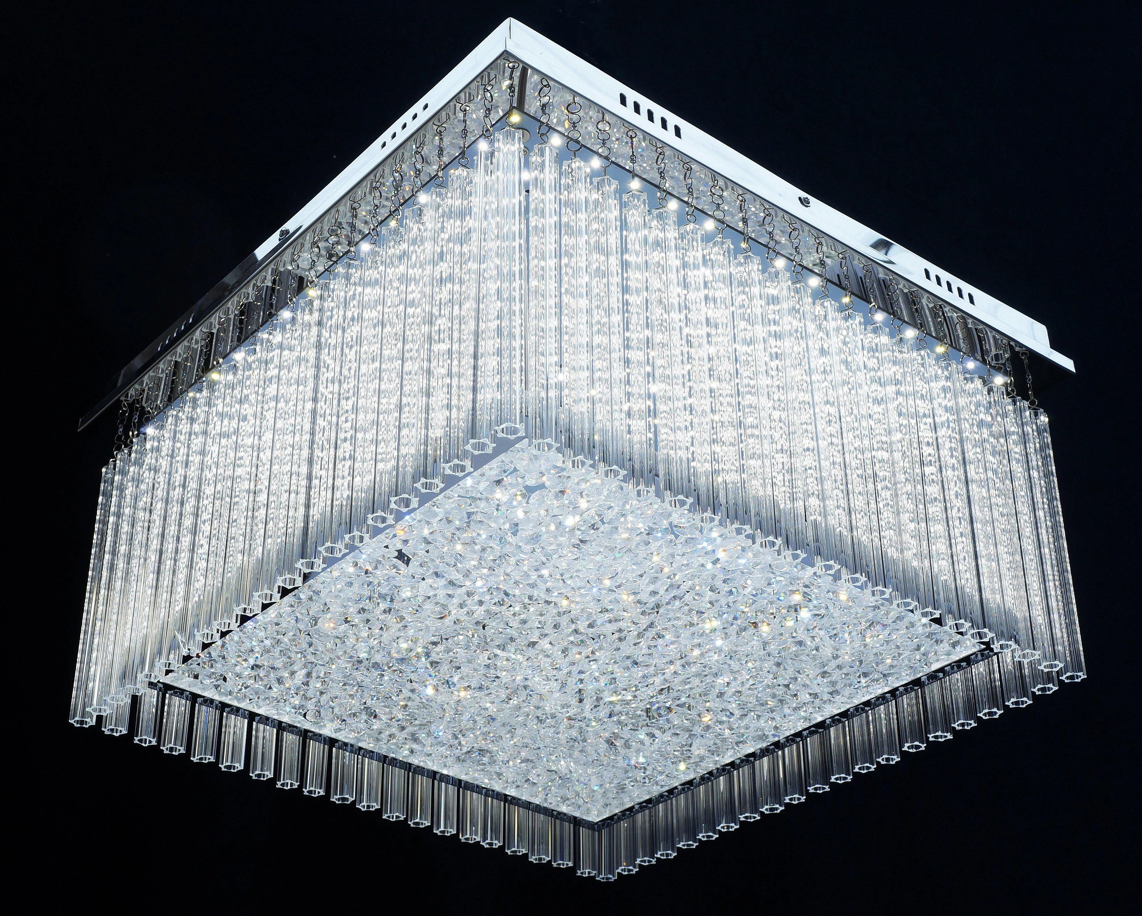 007/45/150 Square 45cm Flush Light Polished Chrome