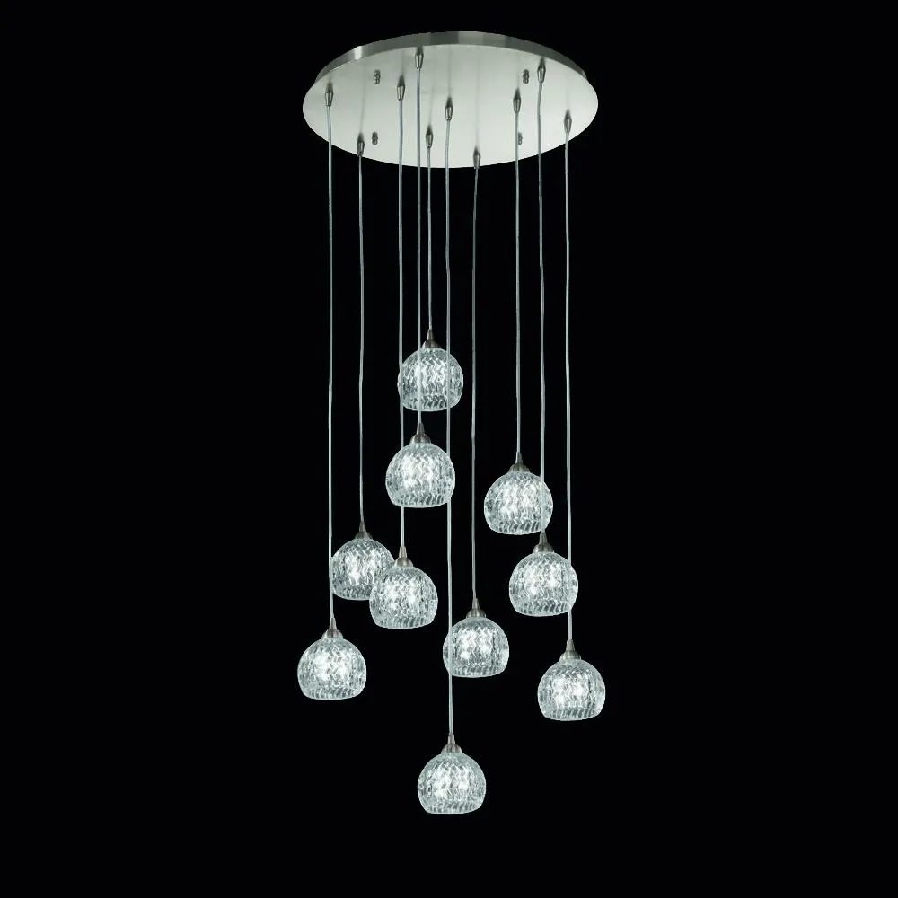 01/1032LF 10 Light Suspended Light Satin Nickel
