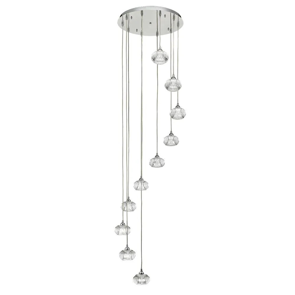 01/3432LF 10 Light Suspended Light Chrome