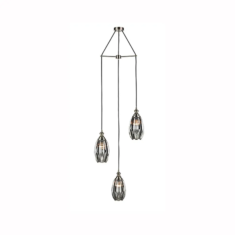 053/3-1242LF 3 Light Suspended Light Satin Nickel