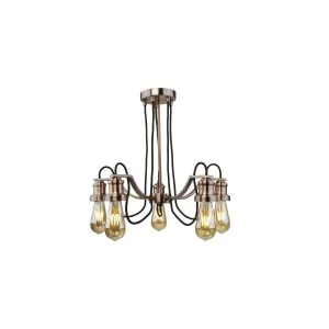1065-5CU Olivia Antique Copper 5 Light Multi Arm Light