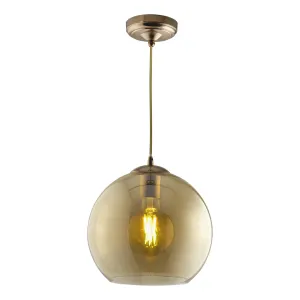 1632AM Balls Amber Glass 30cm Single Pendant