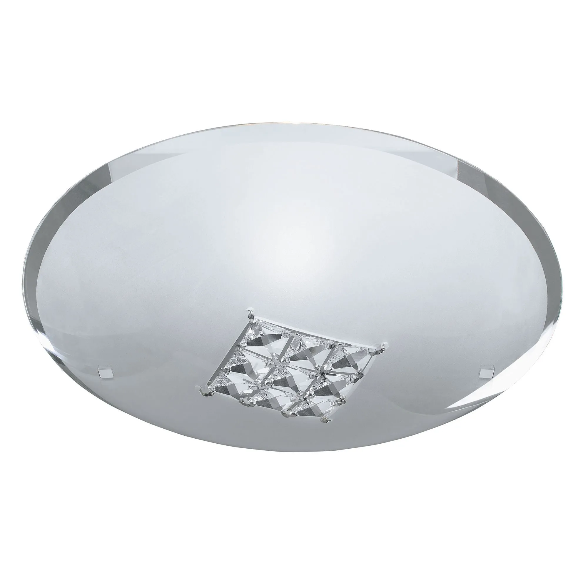 2198-32 Quadrex Round Flush Light with Square Crystal Windows