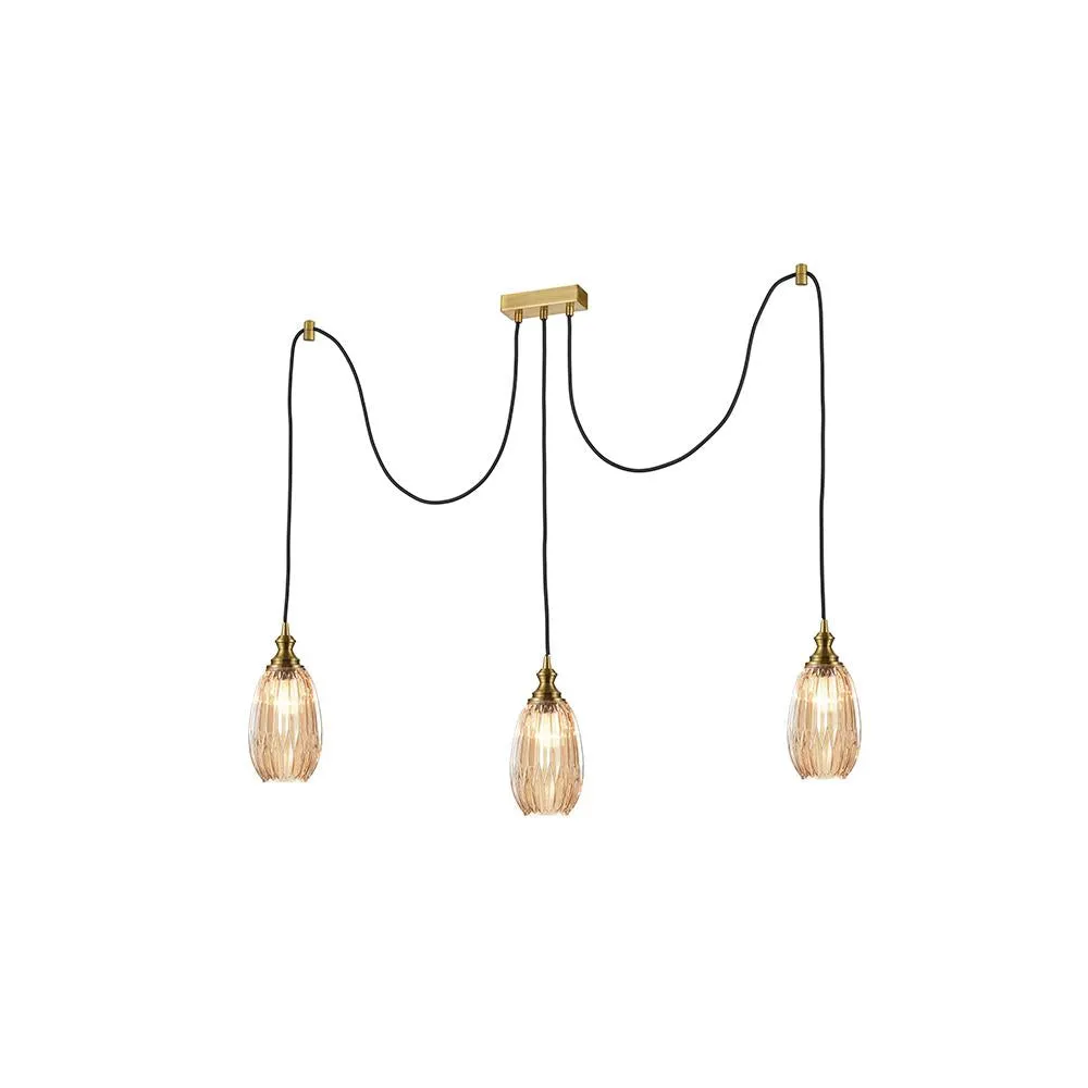253/3-8242LF 3 Light Suspended Light Bronze