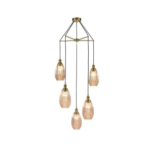253/5-5242LF 5 Light Suspended Light Bronze
