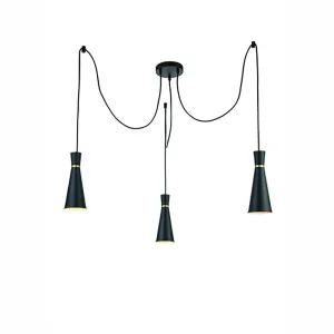 3-1342LF 3 Light Suspended Light Matt Black