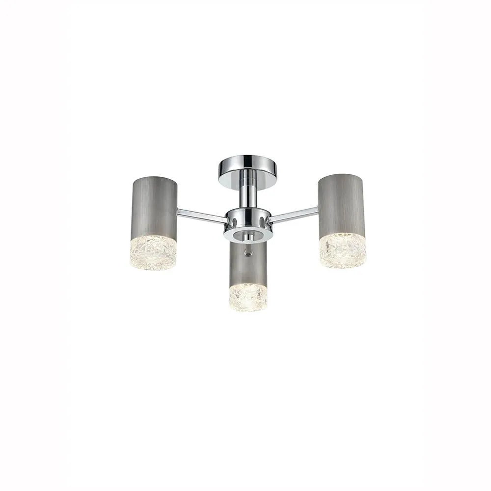 3-2242LF 3 Light Semi Flush Light Satin Nickel