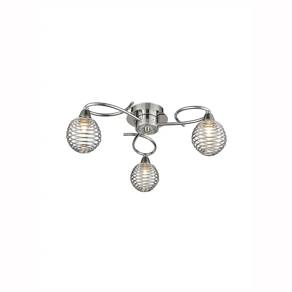 3-3342LF 3 Light Semi Flush Ceiling Light Chrome