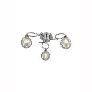 3-3342LF 3 Light Semi Flush Ceiling Light Chrome