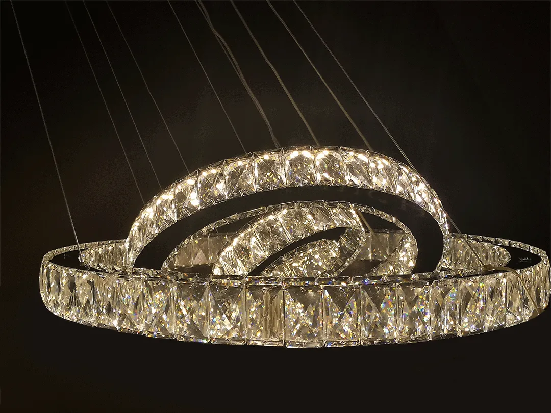 3 Ring Pendant Remote Colour Changing LED Chandelier