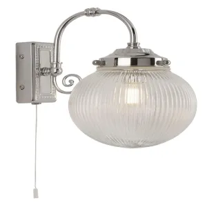 3259CC Belvue Bathroom Wall Light Clear Globe Shade Chrome