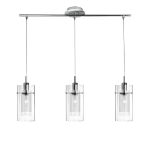 3303-3CC Duo 1 Chrome 3 Light Double Glass Bar Pendant