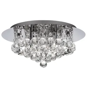 3404-4CC Hanna Chrome Crystal 4 Light Flush Light
