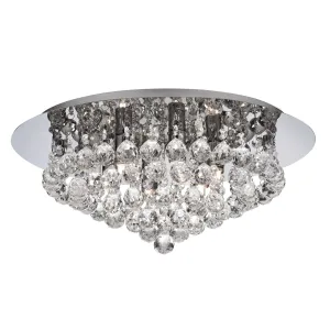 3406-6CC Hanna Chrome Crystal Flush Light