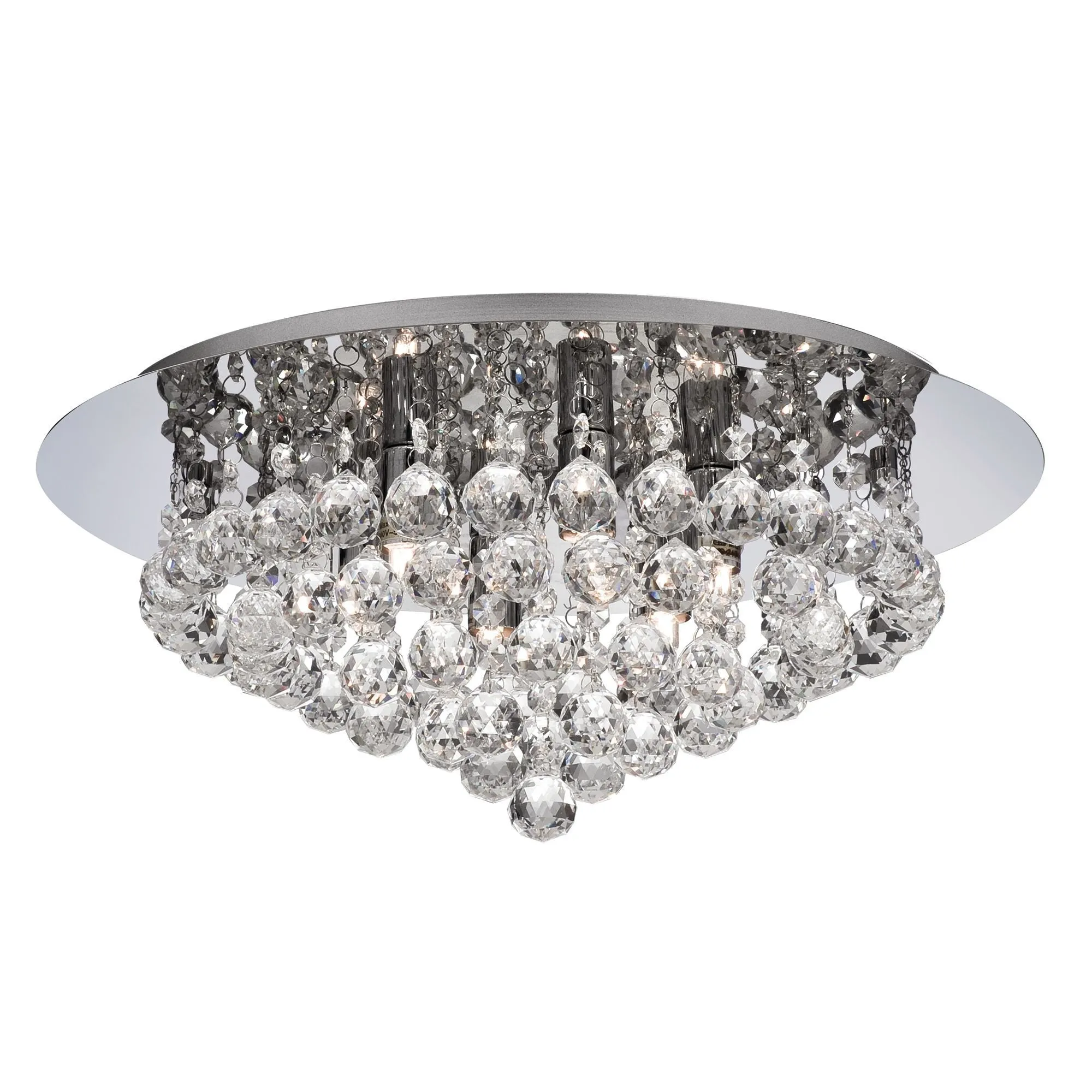 3406-6CC Hanna Chrome Crystal Flush Light