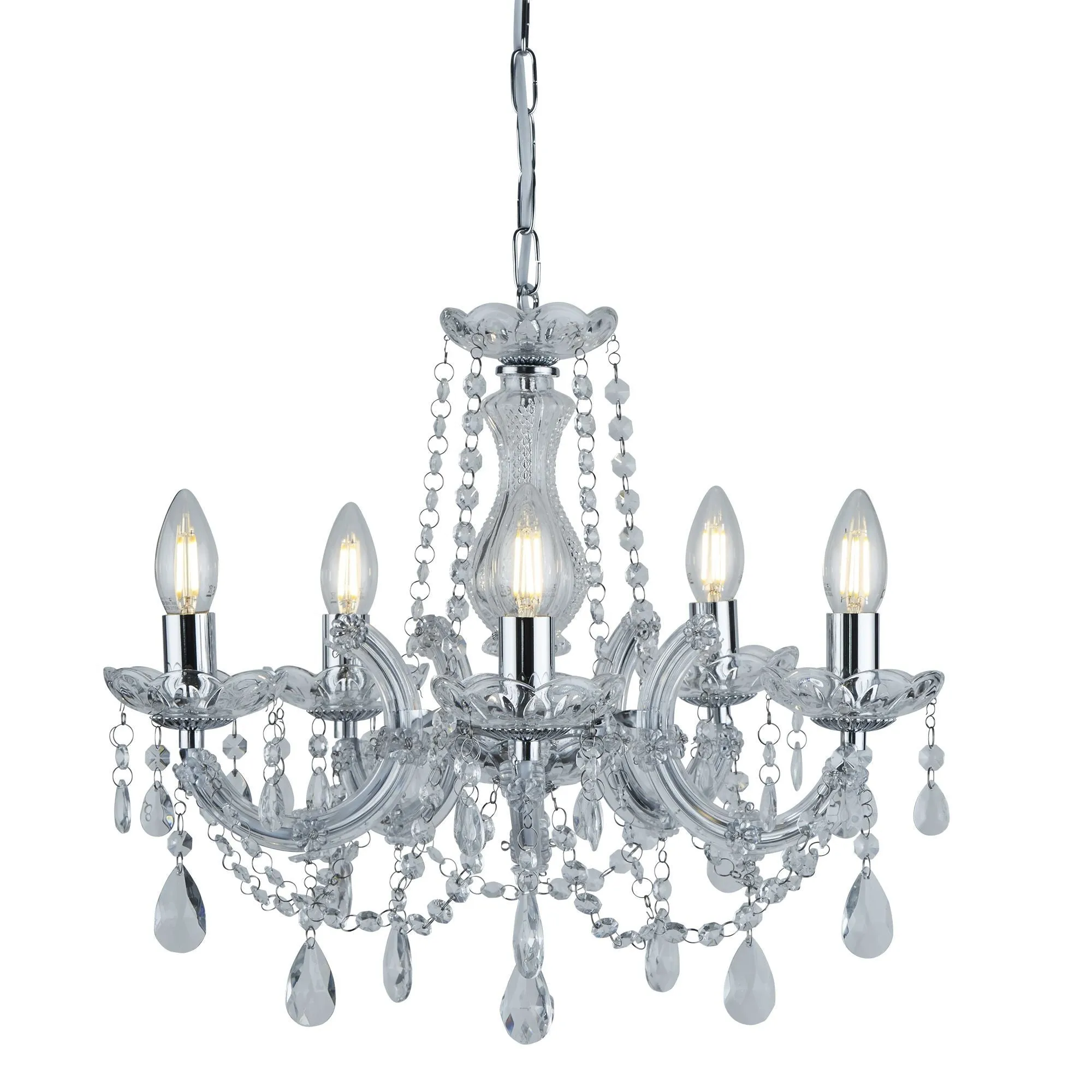 399-5 Marie Therese Chrome 5 Light Multi Arm Light