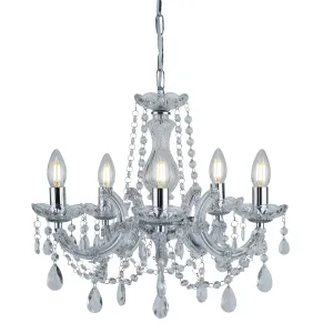 399-5 Marie Therese Chrome 5 Light Multi Arm Light