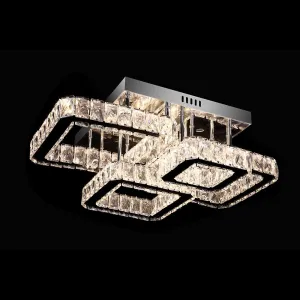 4 Square Semi Flush Remote Colour Changing LED Chandelier
