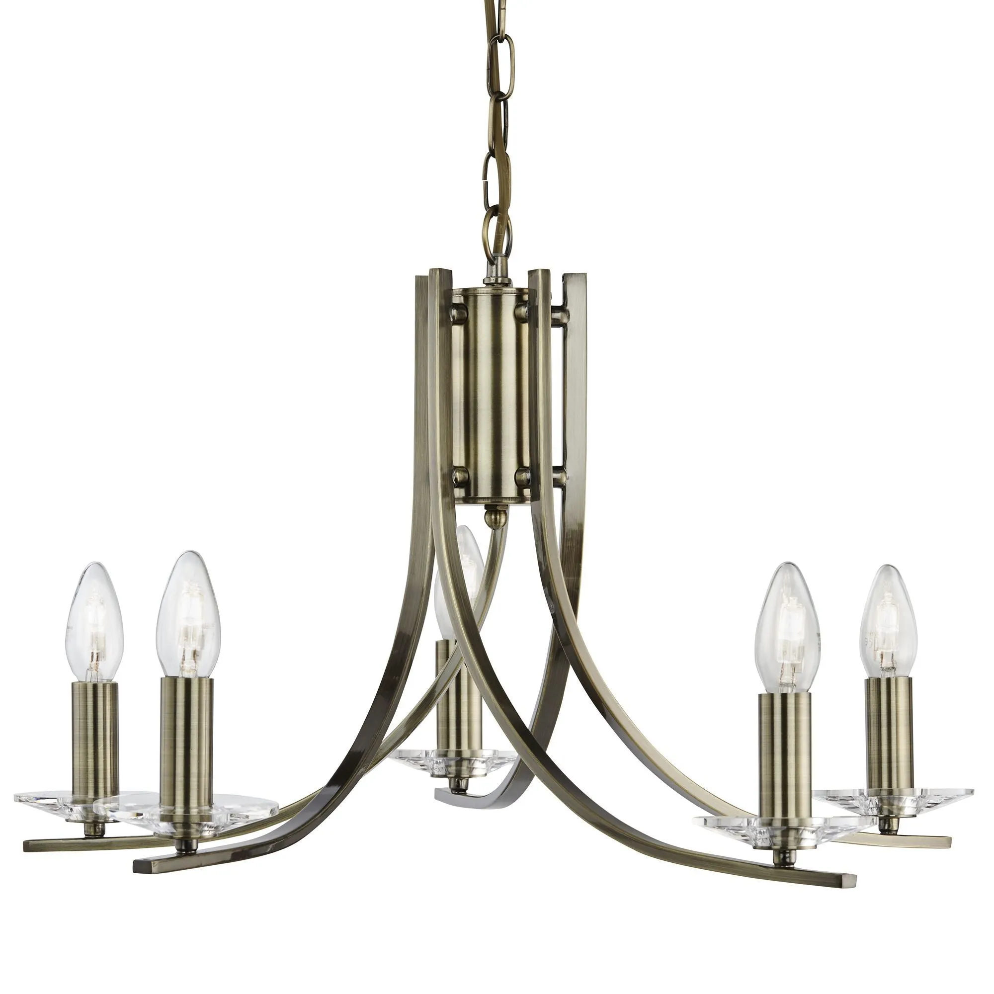 4165-5AB Ascona Antique Brass 5 Light Multi Arm Light