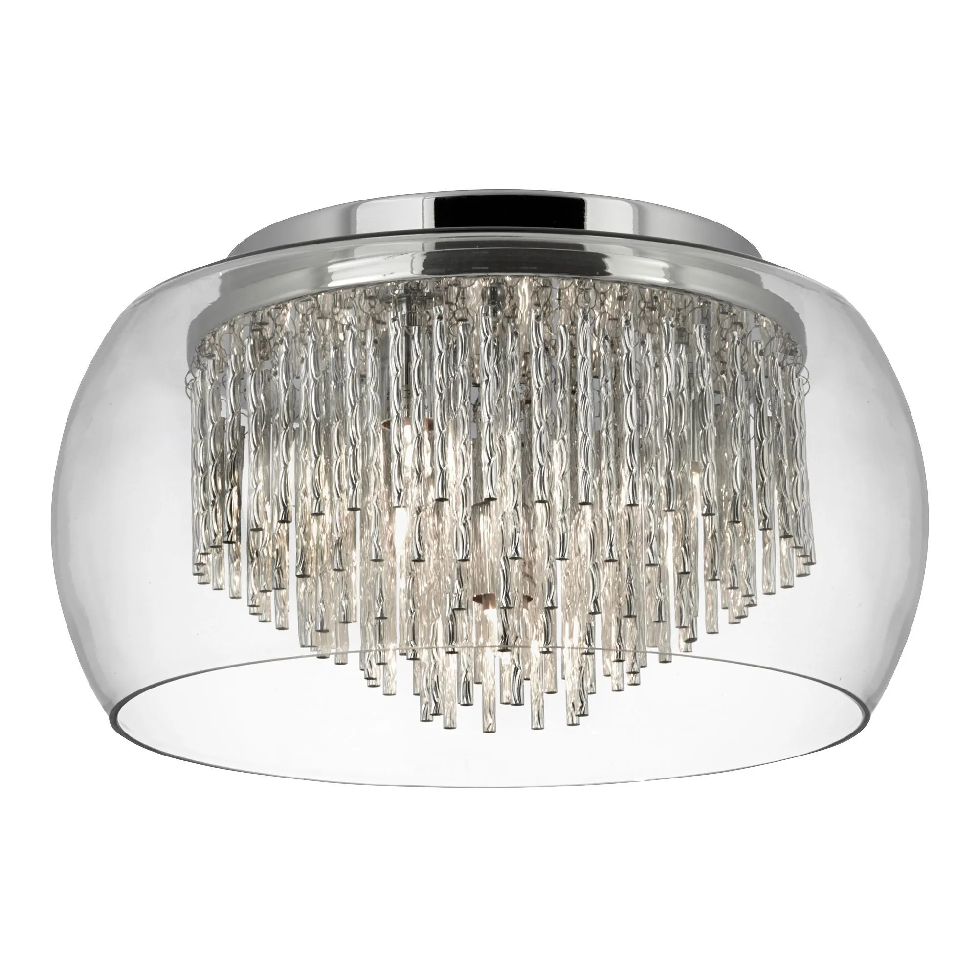 4624-4CC Curva Clear Glass Chrome Flush Light