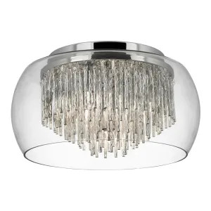 4624-4CC Curva Clear Glass Chrome Flush Light