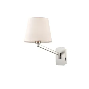 4711/121BW Swing Arm Wall Light with USB