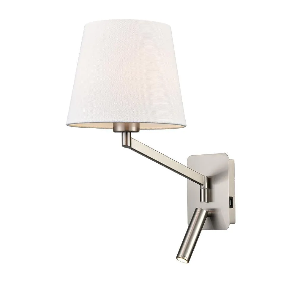 4711/221BW Swing Arm Wall Light LED with USB