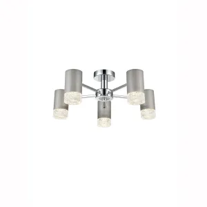 5-2242LF 5 Light Semi Flush Light Satin Nickel