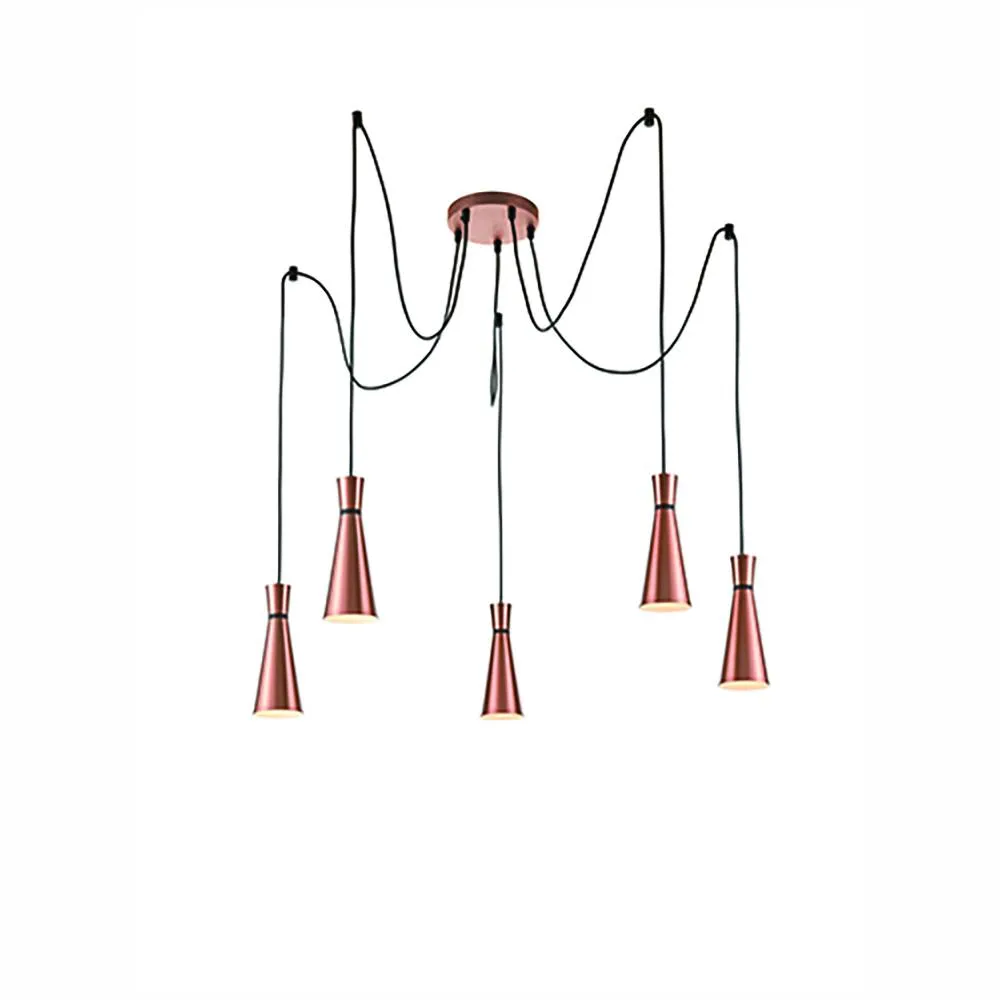 5-2342LF 5 Light Suspended Light Copper