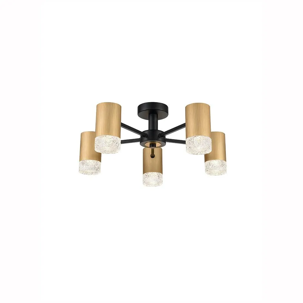 5-3242LF 5 Light Semi Flush Light Gold