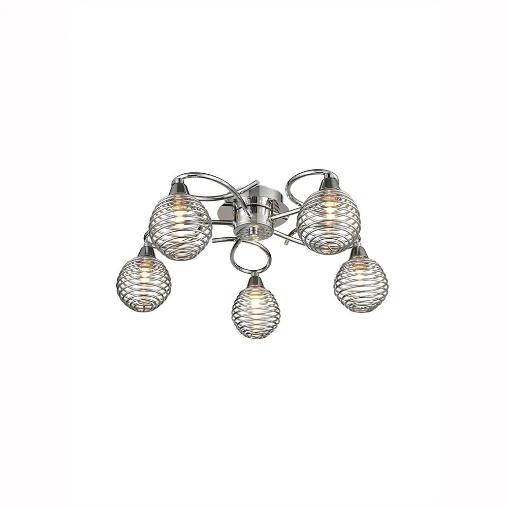 5-3342LF 5 Light Semi Flush Ceiling Light Chrome
