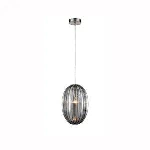 522HCP Oval Single Pendant Smoked Glass