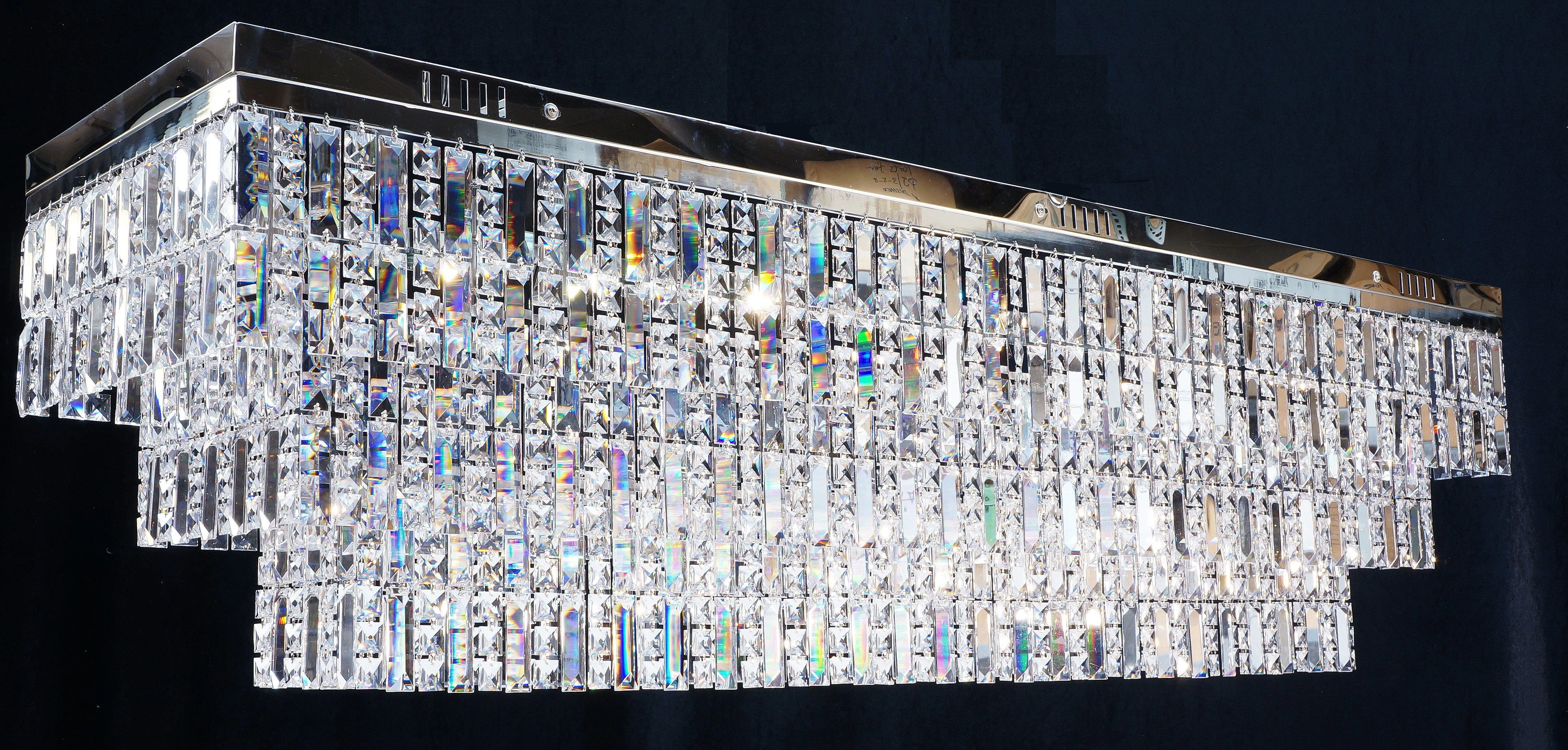 555/12 6 Rectangular Flush Light Polished Chrome