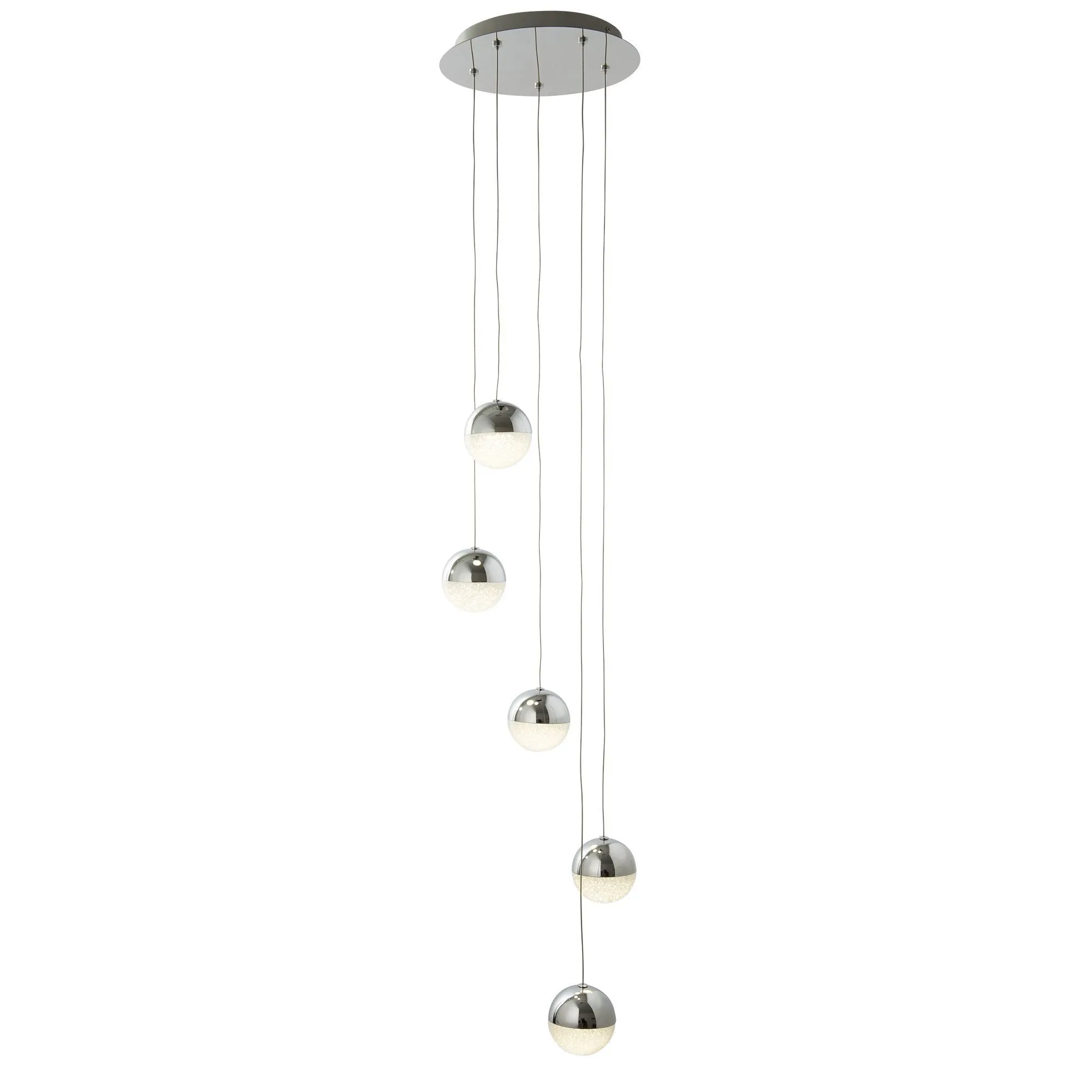 5845-5CC Marbles Chrome 5 Light Multi Light Pendant