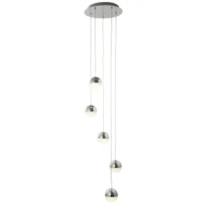 5845-5CC Marbles Chrome 5 Light Multi Light Pendant