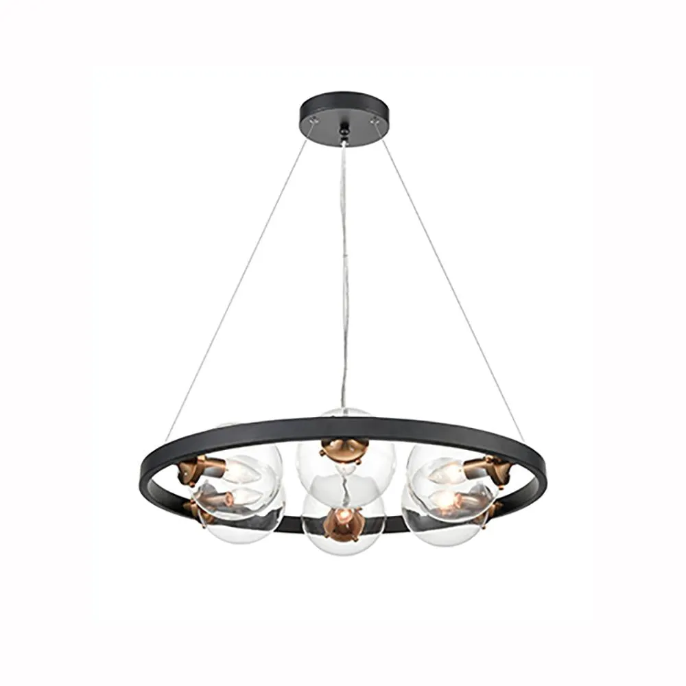 6-6242LF Round 6 Light Suspended Light Antique Gold