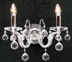 600/2 Mozart Crystal Balls Wall Light Polished Chrome