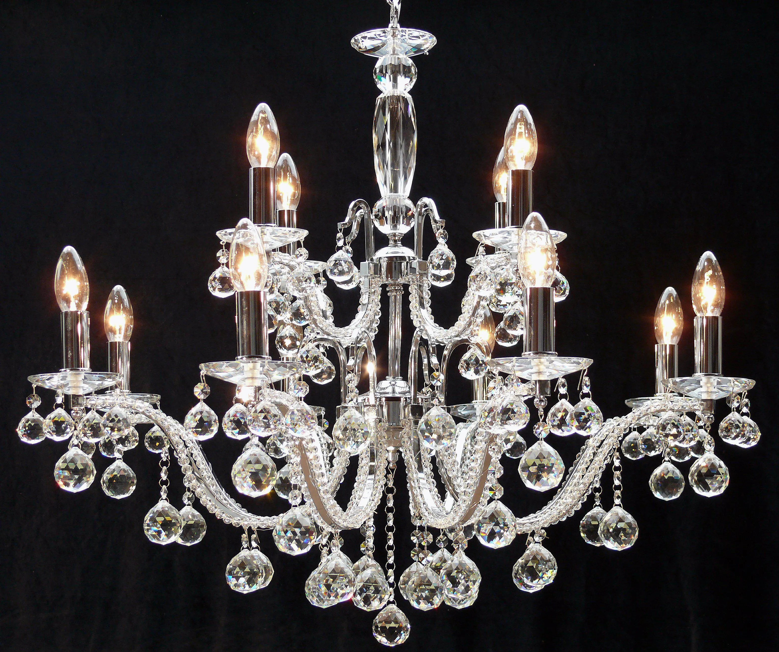 600/8 4 Mozart 12 Light Multi Arm Light Polished Chrome