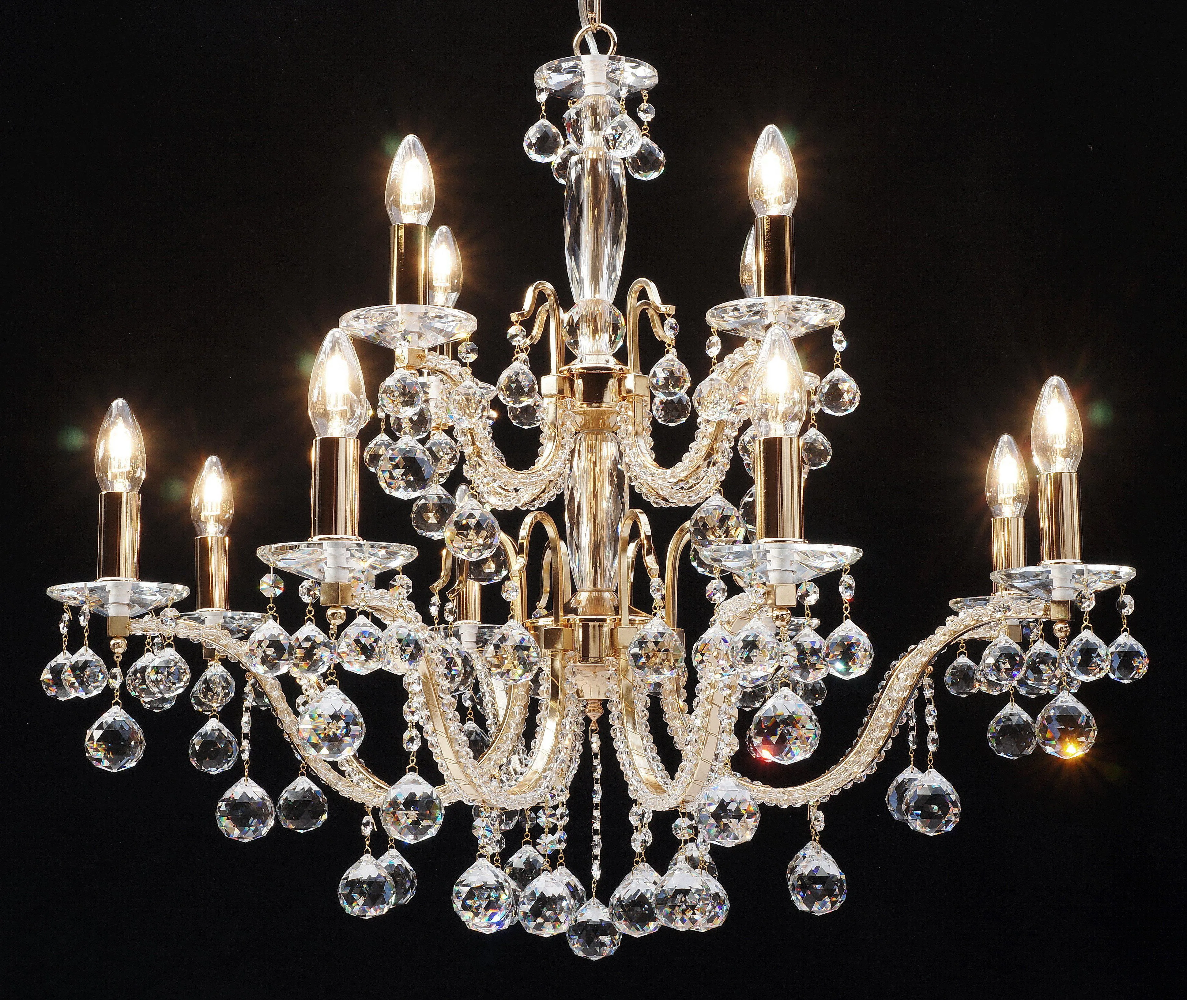 606/8 4 Mozart 12 Light Multi Arm Light French Gold