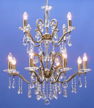 620/8 4 Tarlini 12 Light Multi Arm Light Antique Brass