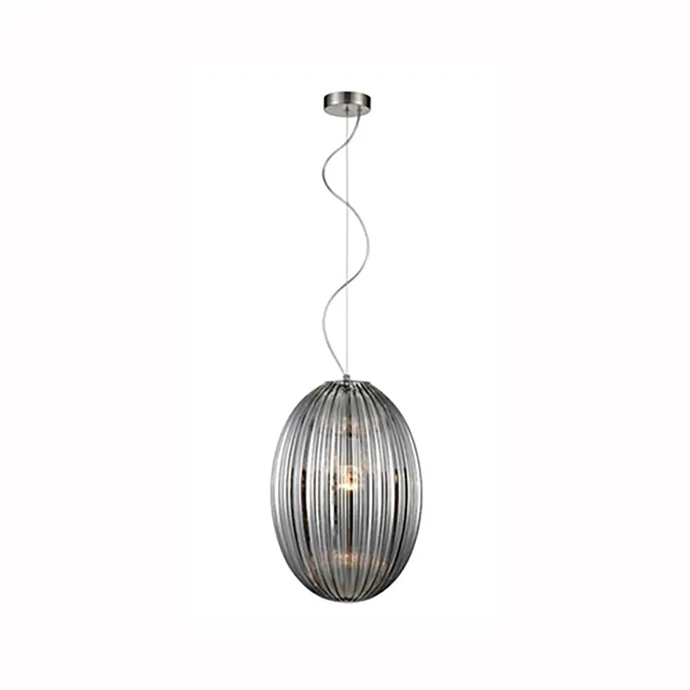 622HCP Oval Single Pendant Smoked Glass