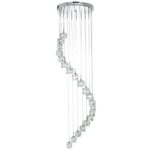 6720-20-LED Ice Cube Chrome 20 Light LED Multi Light Pendant