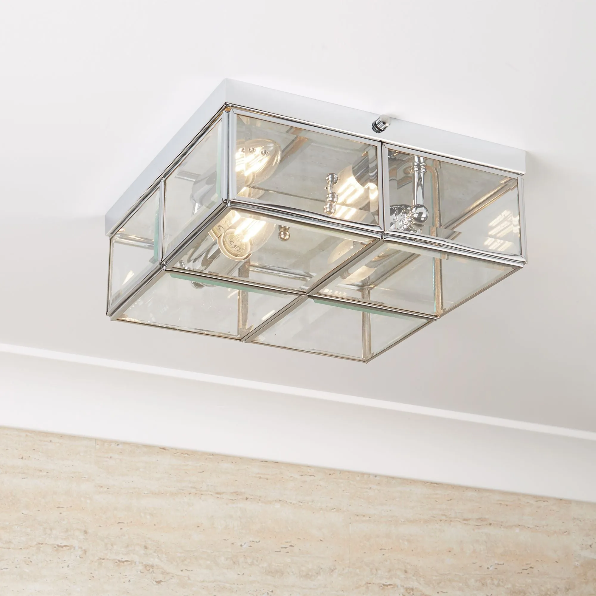 6769-26CC Chrome 2 Light Square Flush Light