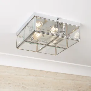 6769-26CC Chrome 2 Light Square Flush Light