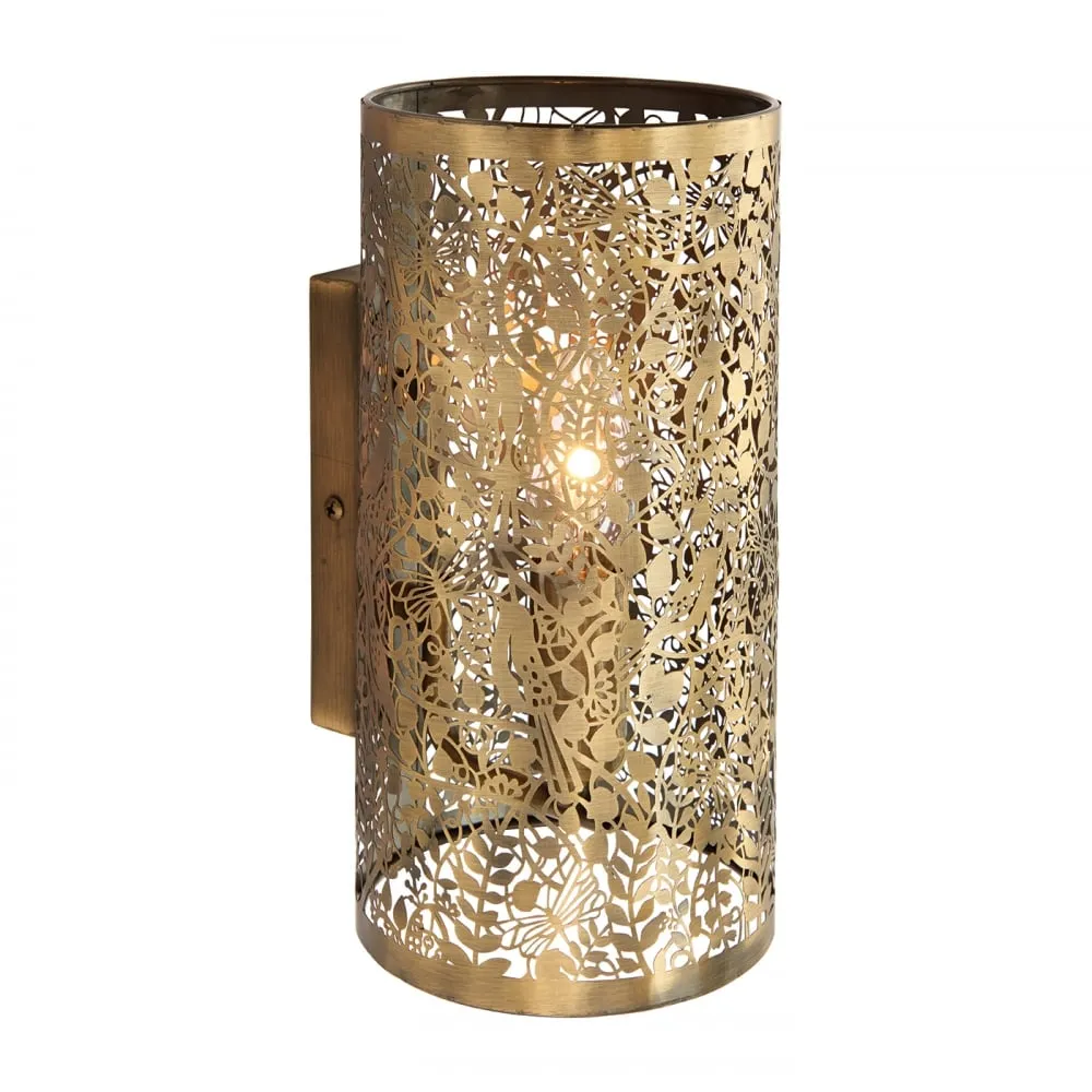 70105 Secret Garden Antique Brass Wall Light