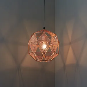 72815 Armour Caged Copper Single Pendant