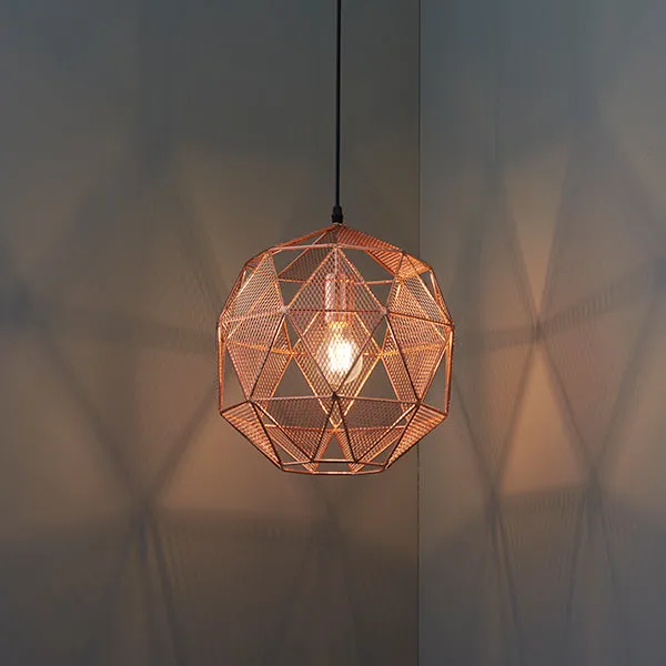 72815 Armour Caged Copper Single Pendant
