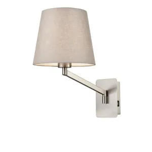 7711/121BW Swing Arm Wall Light with Grey Shade