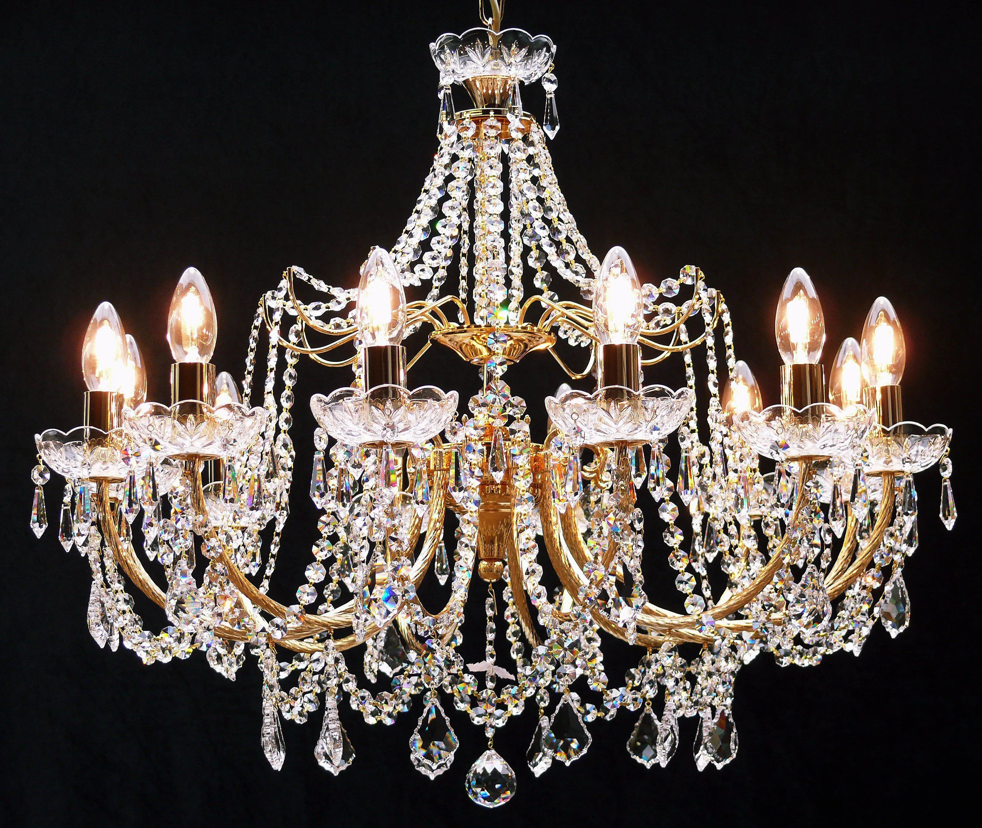 824/12 Andrea 12 Light Multi Arm Light French Gold