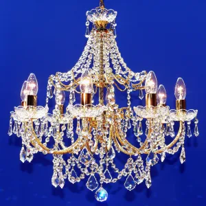 824/8 Andrea 8 Light Multi Arm Light French Gold